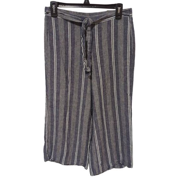 Calvin Klein Cropped Wide Leg Linen Pants, EUC, 8 - Picture 1 of 5